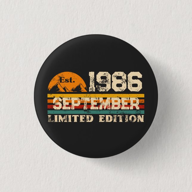 Est. September 1986 limited Edition Custom T-Shirt Button (Front)