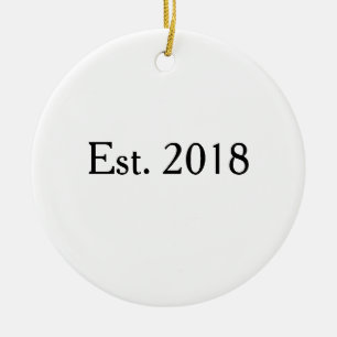 Est. Year Classic Personalized Couple Design Ceramic Ornament