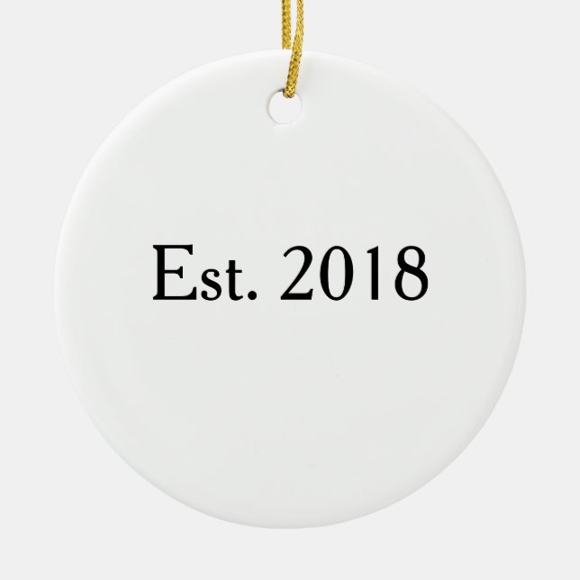 Est. Year Classic Personalized Couple Design Ceramic Ornament (Front)