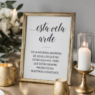 Esta Vela Arde Wedding Memorial Sign in Spanish