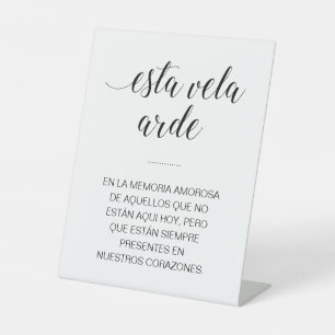 Esta Vela Arde Wedding Memorial Sign in Spanish