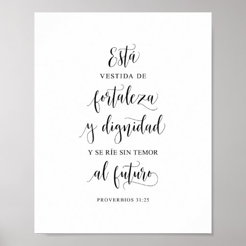 Est Vestida De Fortaleza Y Dignidad Poster