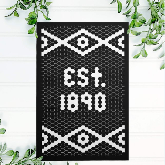 Established 1890 Black Tile Vertical  Doormat (Creator Uploaded)