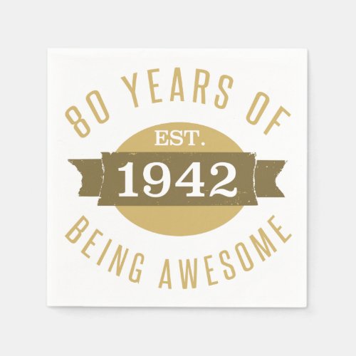 Established 1942 80th Birthday Napkins