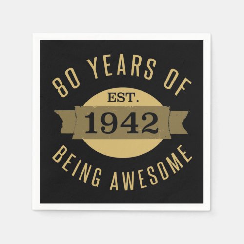 Established 1942 80th Birthday Napkins