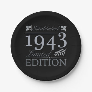 Established 1943 80th Birthday Paper Plates