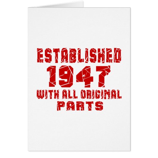 Established 1947 With All Original Parts (Front)