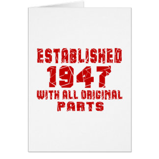 Established 1947 With All Original Parts Cards