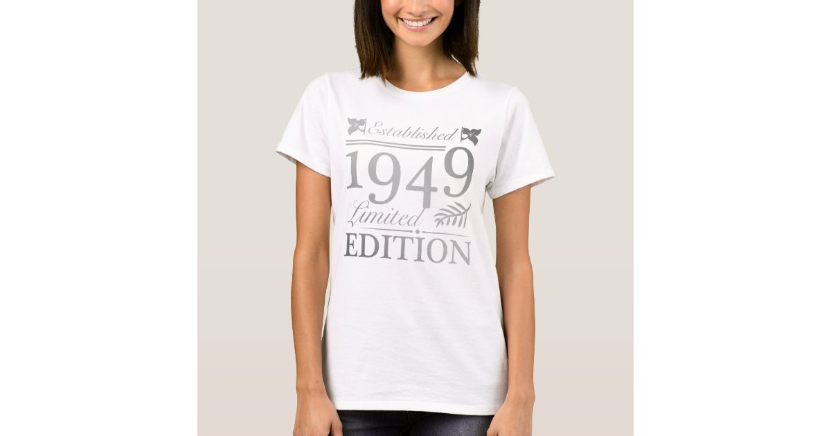 Established 1949 70th Birthday T-Shirt | Zazzle