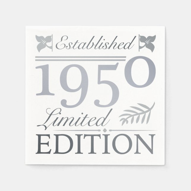 Established 1950 70th Birthday Napkins (Front)