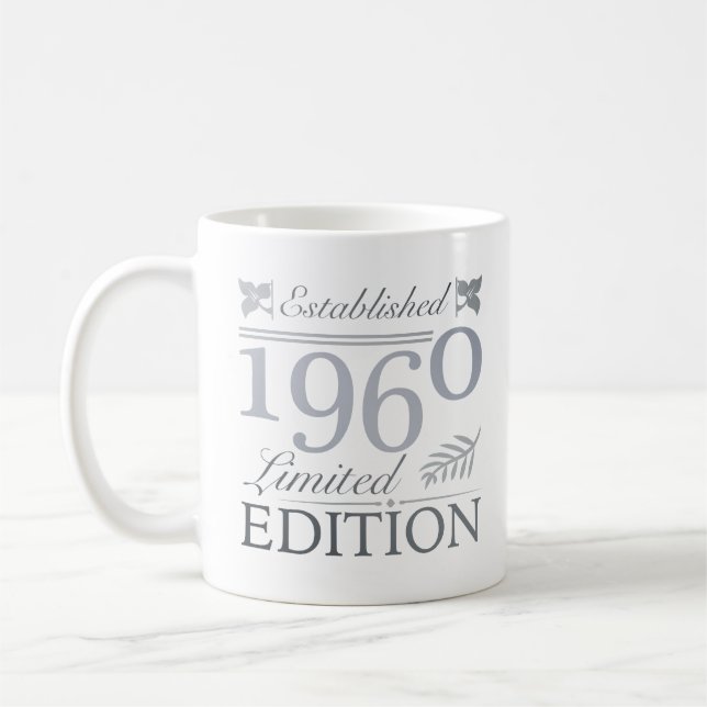 Established 1960 60th Birthday Coffee Mug (Left)