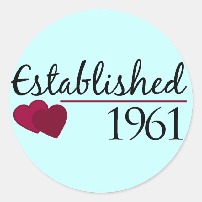 Established 1961 classic round sticker (Front)