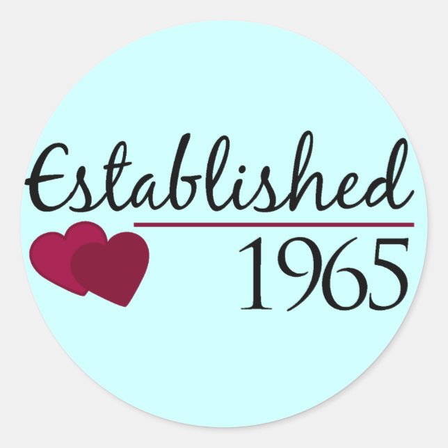 Established 1965 classic round sticker (Front)