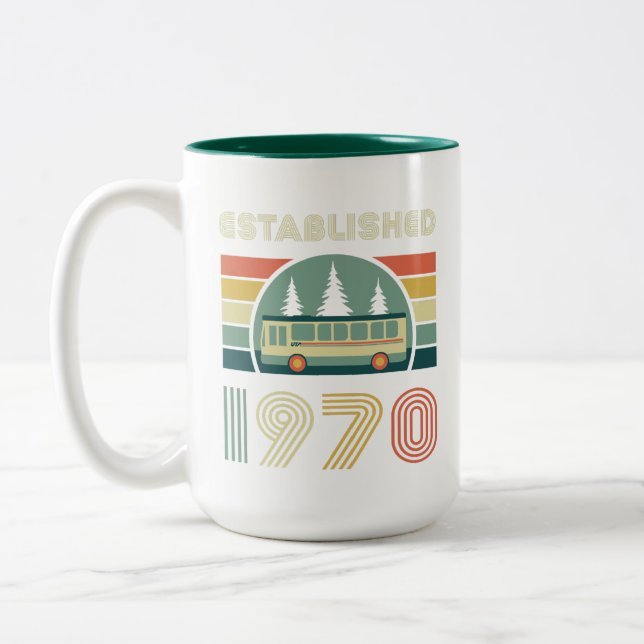 Established 1970 Retro Mug (Left)