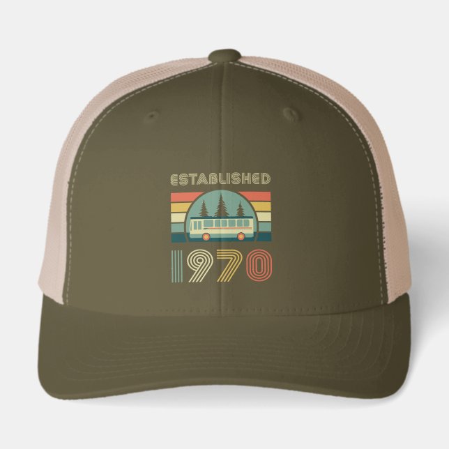 Established 1970 Retro Trucker Hat (Front)