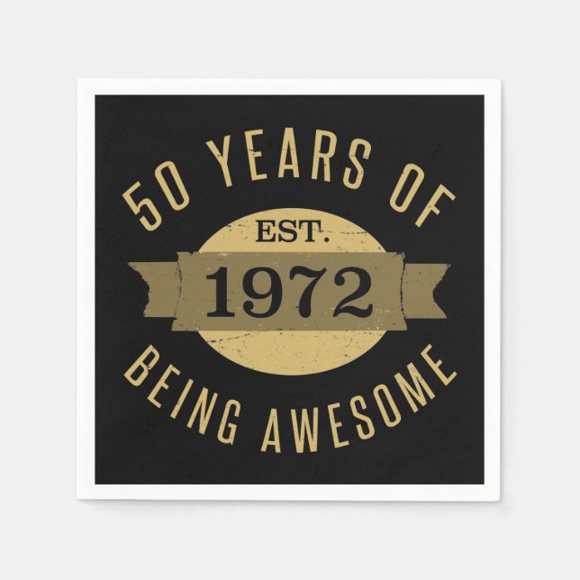 Established 1972 50th Birthday Napkins (Front)