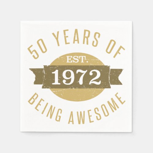 Established 1972 50th Birthday Napkins