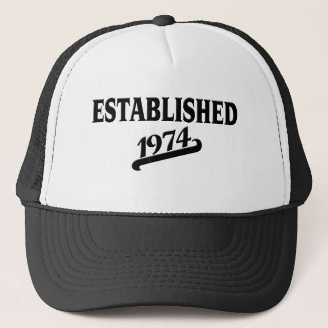 Established 1974.png trucker hat (Front)