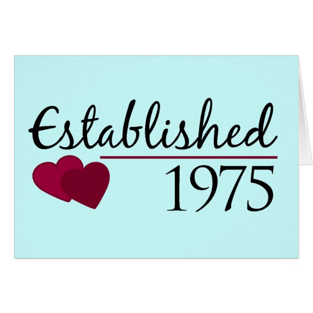 Established 1975 cards (Front Horizontal)