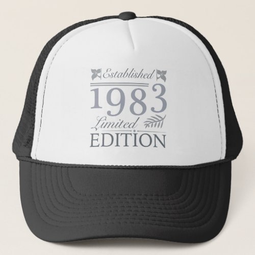 Established 1983 40th Birthday Trucker Hat