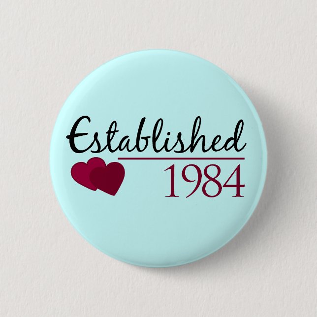 Established 1984 pinback button (Front)