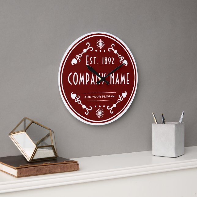Established Business Name, Decorative Large Clock (Office)