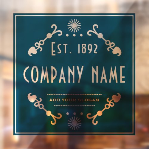 Established Business Name Decorative Window Cling