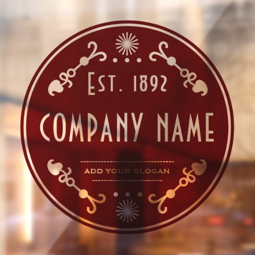 Established Business Name Decorative Window Cling