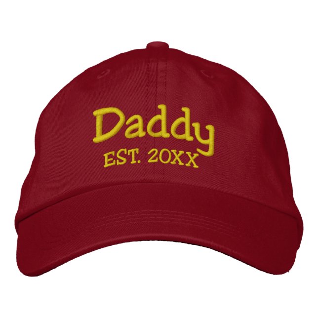 Established Dad Personalized Black Embroidered Baseball Cap (Front)
