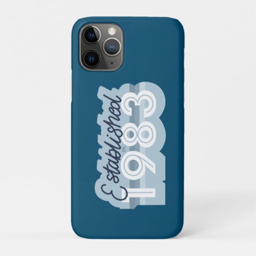 Established in 1983 Blue Artwork _ 40th Birthday iPhone 11 Pro Case