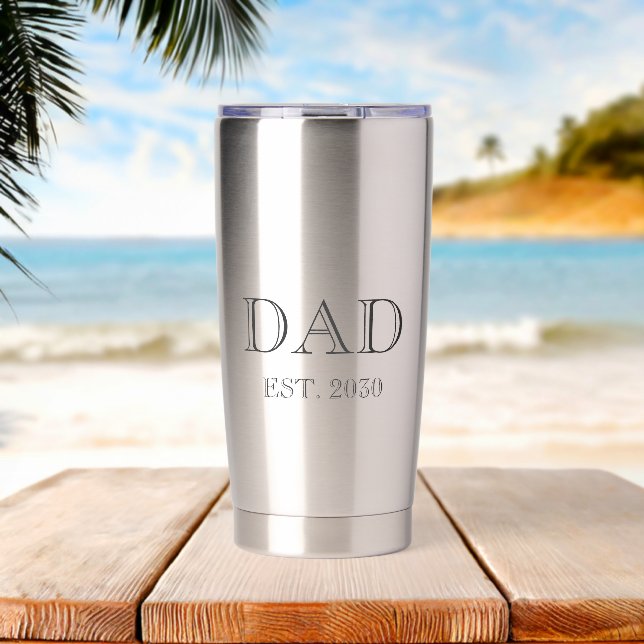 Established New Dad Gift  Insulated Tumbler (Beach (Rotated))