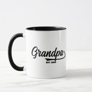 Established New Grandpa Est Year Typography Mug