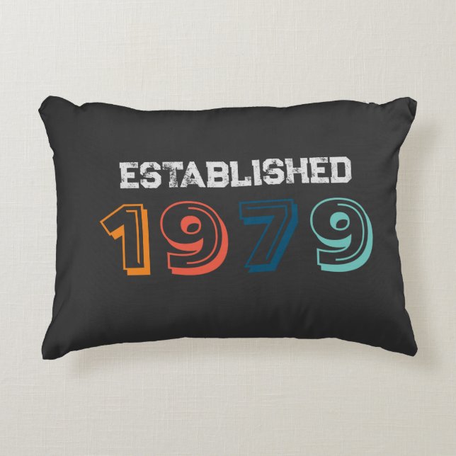 Established "Pick your year"  Retro Accent Pillow (Front)