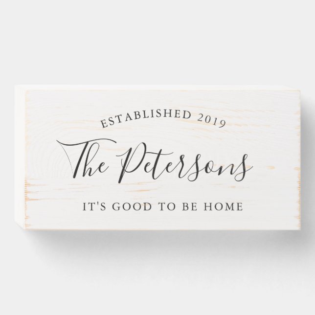 Established Sign | Farmhouse Family Name Wood Sign (Front Horizontal)