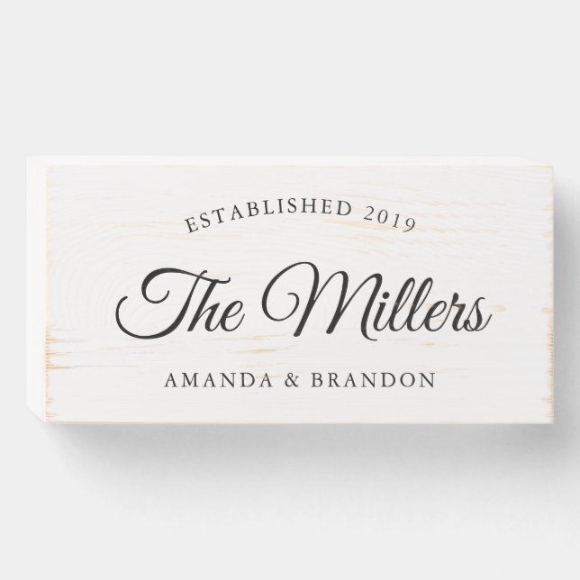 Established Sign | Farmhouse Family Name Wood Sign (Front Horizontal)