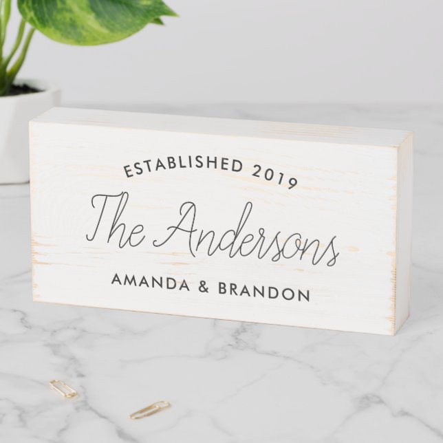 Established Sign | Farmhouse Family Name Wood Sign (In Situ Horizontal)