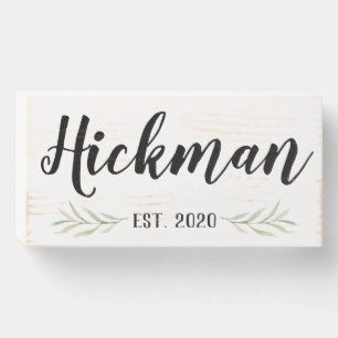Established Wedding Name Wooden Sign
