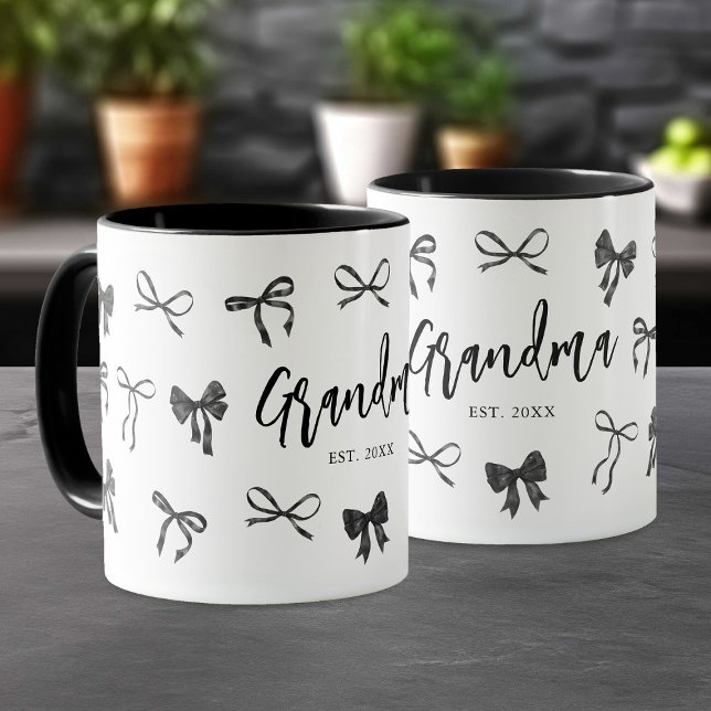 Established Year Grandmother Gift with Bows Mug (Creator Uploaded)