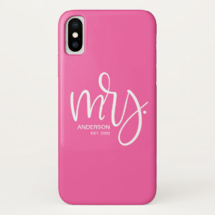 Established Year Newlywed Personalized Mrs iPhone X Case