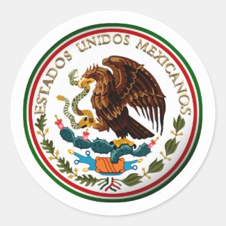 Estados Unidos Mexicanos (Eagle from Mexican Flag) Classic Round Sticker