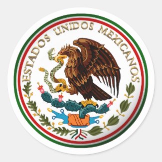 Estados Unidos Mexicanos (Eagle from Mexican Flag) Classic Round Sticker