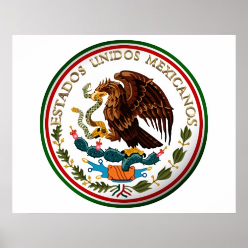 Estados Unidos Mexicanos Eagle from Mexican Flag Poster