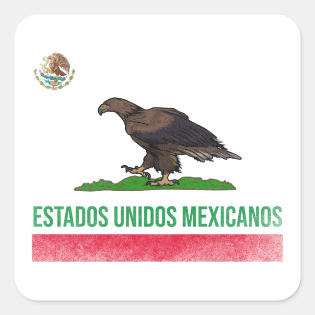 Estados Unidos Mexicanos - Mexico and California Square Sticker (Front)
