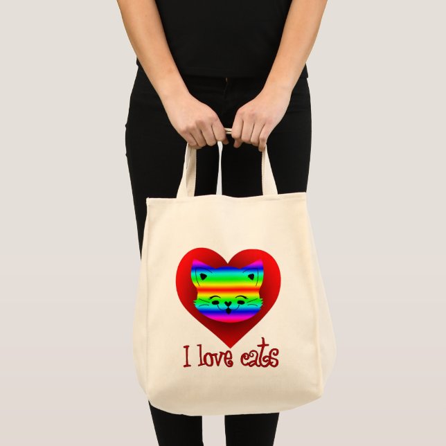 Estampa Animal - I Love Cats - Bolsa Tote Bag (Front (Product))