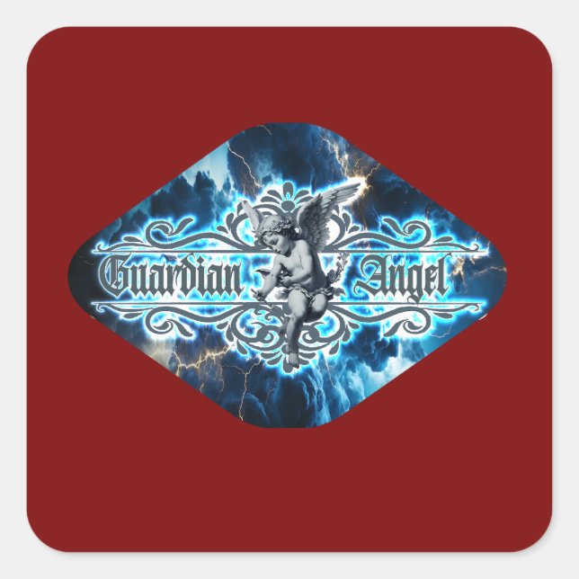 Estampa Anjo - Guardian Angel – Adesivo Square Sticker (Front)