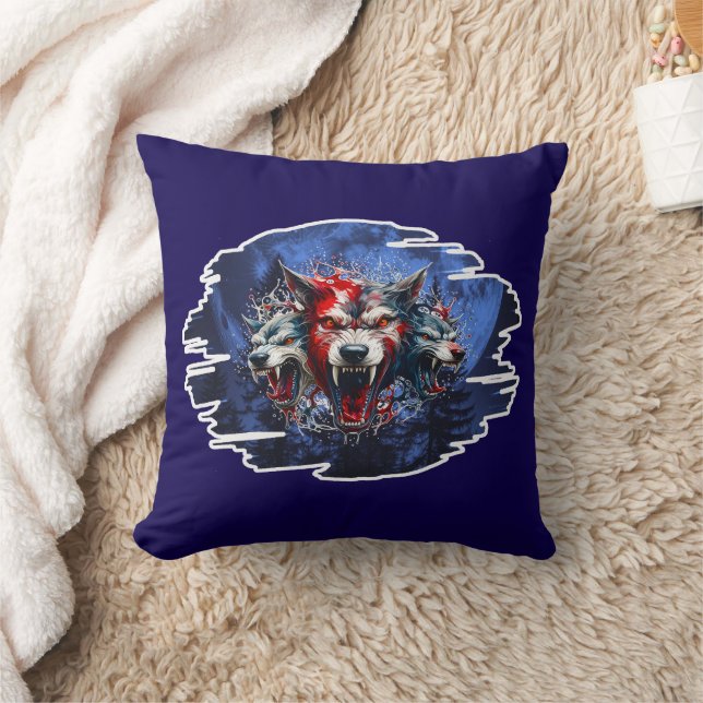 Estampa Graffiti - Cerberus Wolves - Almofada Throw Pillow (Blanket)