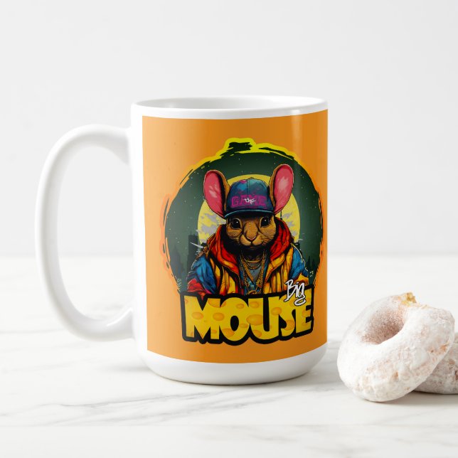 Estampa Hip Hop - Big mouse - Caneca Coffee Mug (With Donut)