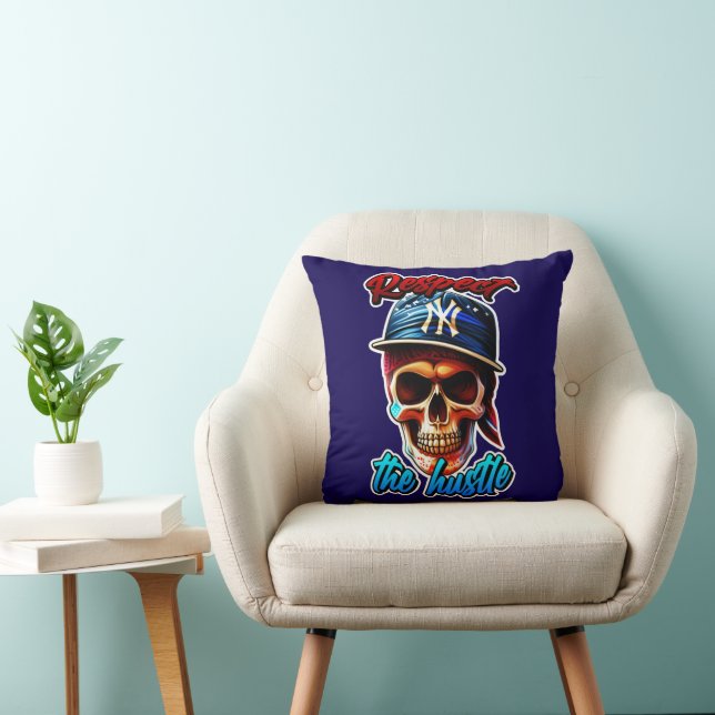 Estampa Hip Hop - Respect the Hustle - Almofada Throw Pillow (Chair)