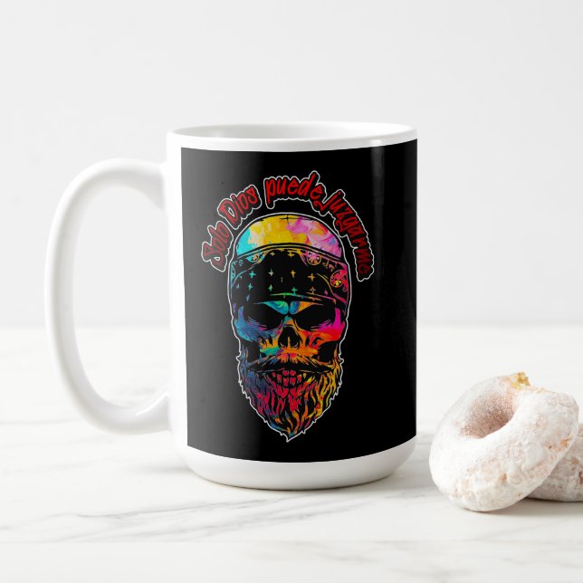 Estampas Hip Hop - Colorful Skull - Caneca Coffee Mug (With Donut)