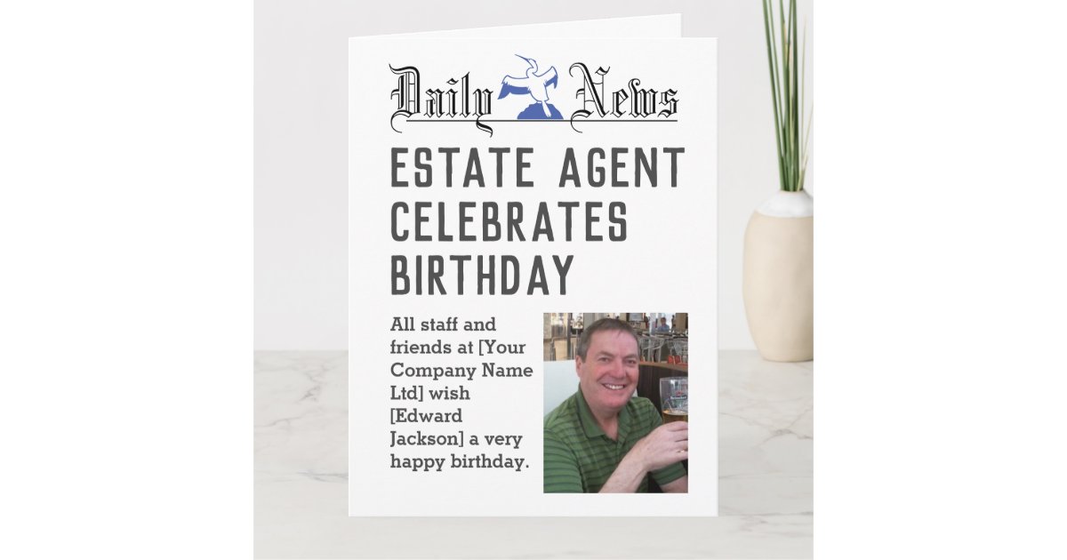 Estate Agent Birthday Card to Personalize